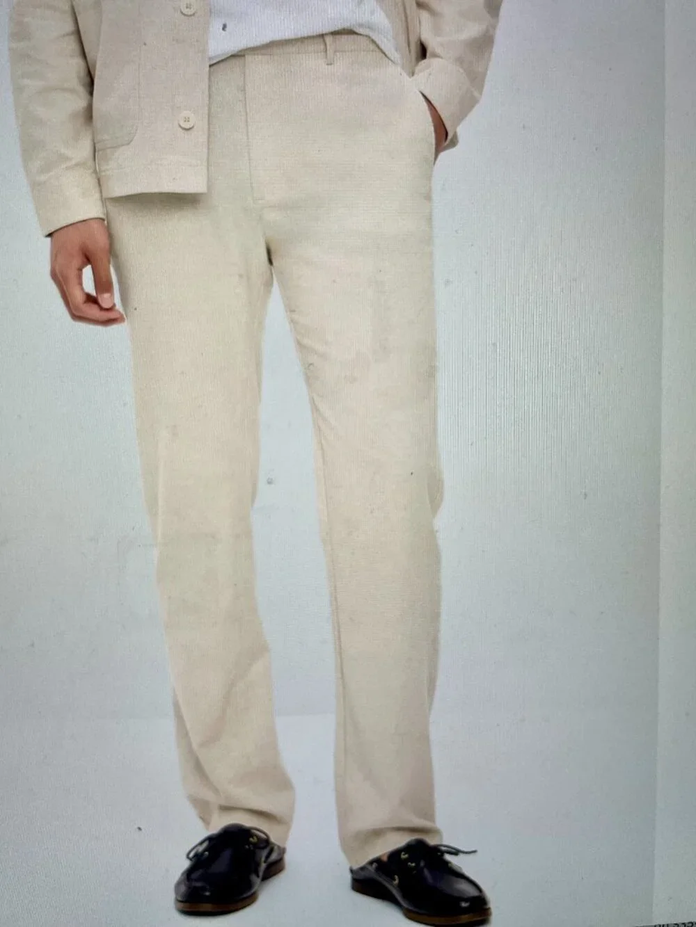 Old Navy 90's straight Linen blend pants- 36x32/ A Stone's Throw color